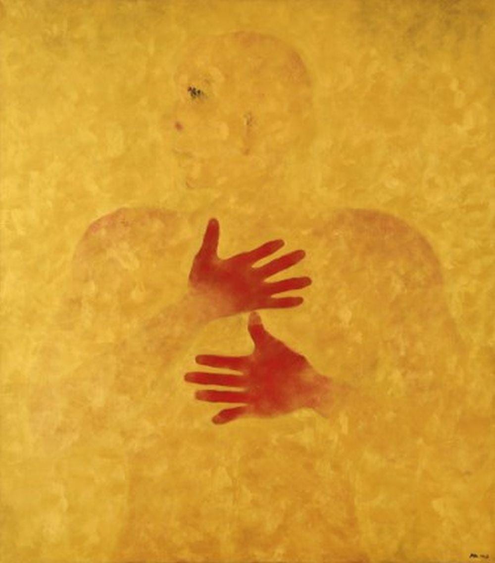 Niti Wattuya comparable auction result: niti wattuya b 1944 man in gold acrylic on canvas 220 x 194 cm 86 5 8