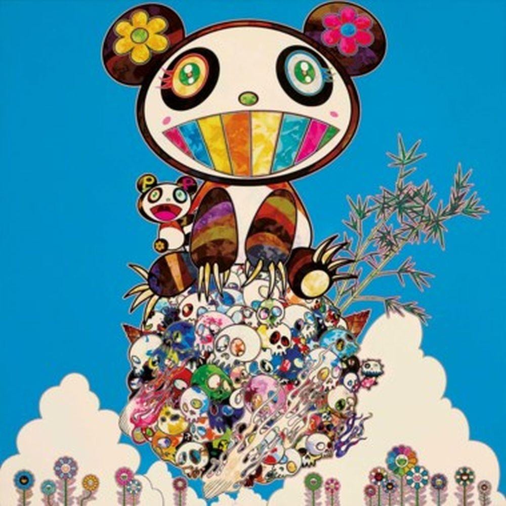 Takashi Murakami (B. 1962) A Panda Family Against the Blue Sky acrylic on c comparable sale