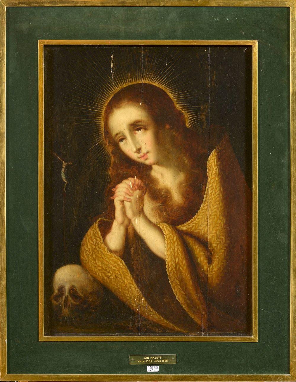 Jan (1509) Massys comparable auction result: huile sur panneau de ch ne aux marques de la ville d anvers marie madeleine p nitente attribu