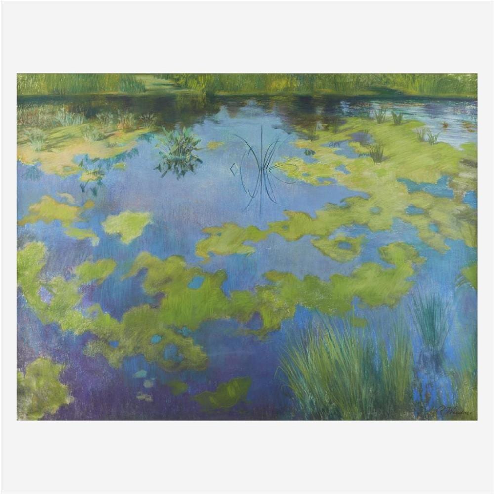Roswell Theodore Weidner comparable auction result: roswell theodore weidner american 1911 1999 pond with water plants