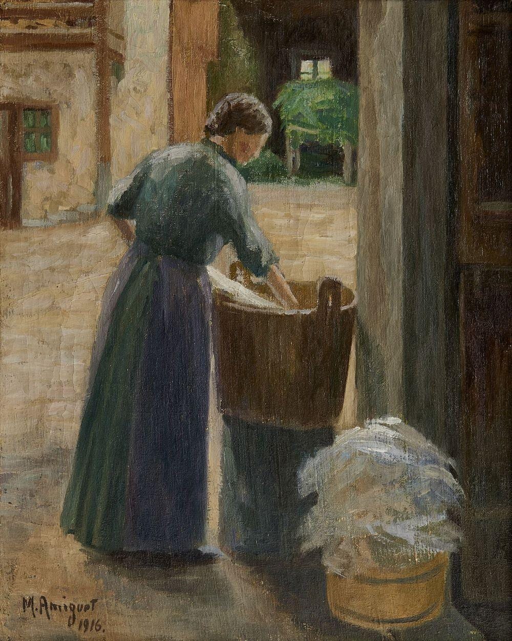 Marcel Amiguet comparable auction result: marcel amiguet 1891 1958 lessiveuse huile sur toile sign e et