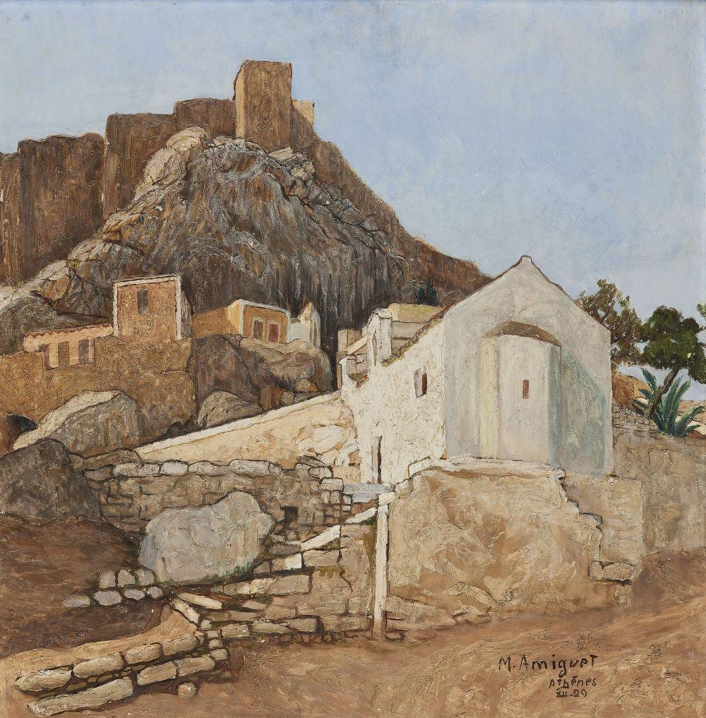 Marcel Amiguet comparable auction result: marcel amiguet 1891 1958 ath nes huile sur toile sign e situ