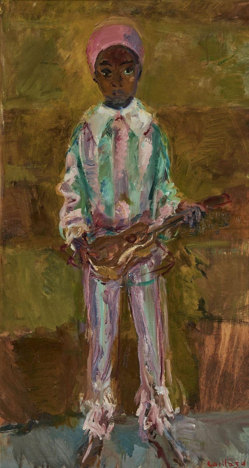 Christian Caillard comparable auction result: christian caillard 1899 1985 petit enfant la guitare huile s