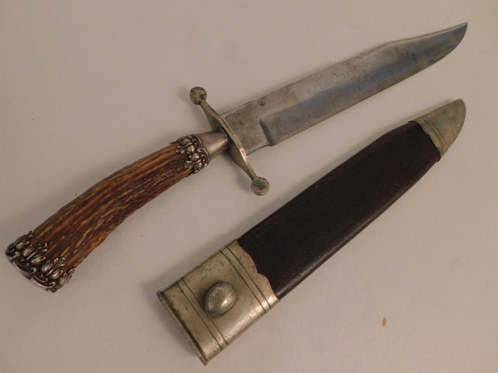 Auction comp thumbnail for ANTIQUE SHEFFIELD STAG BOWIE KNIFE (Americana Auctions, Lot 272)
