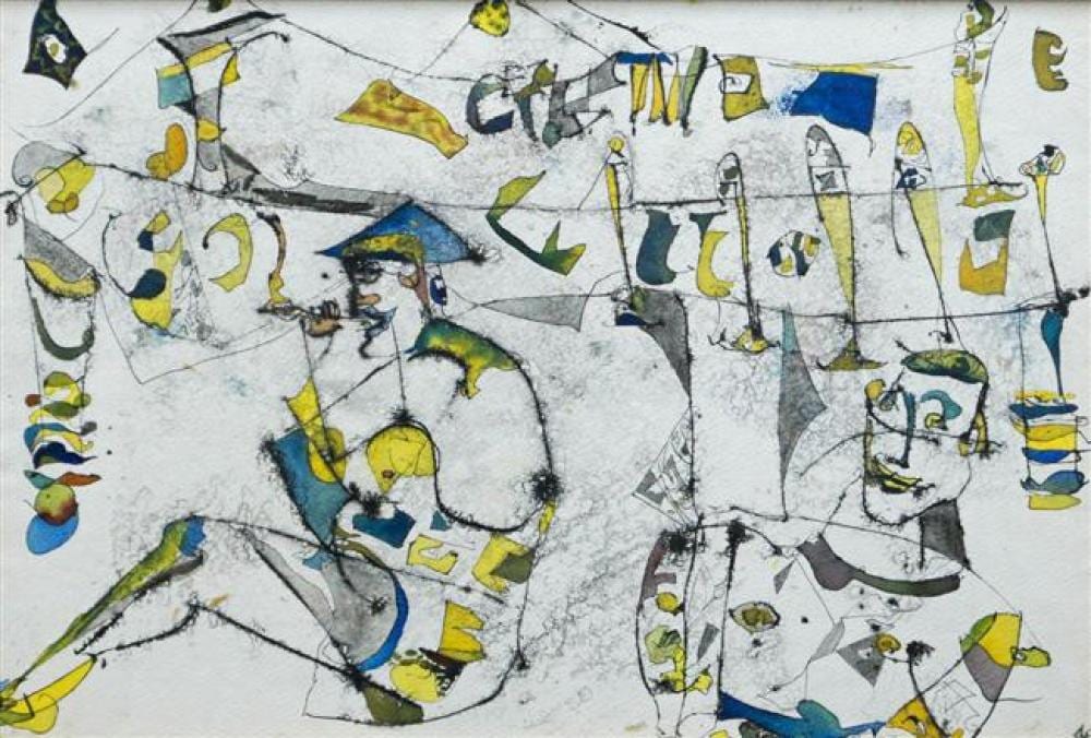 Charles Keeling Lassiter comparable auction result: charles keeling lassiter american 1926 2005 beach scene mixed media on paper framed 18 x 25 inches