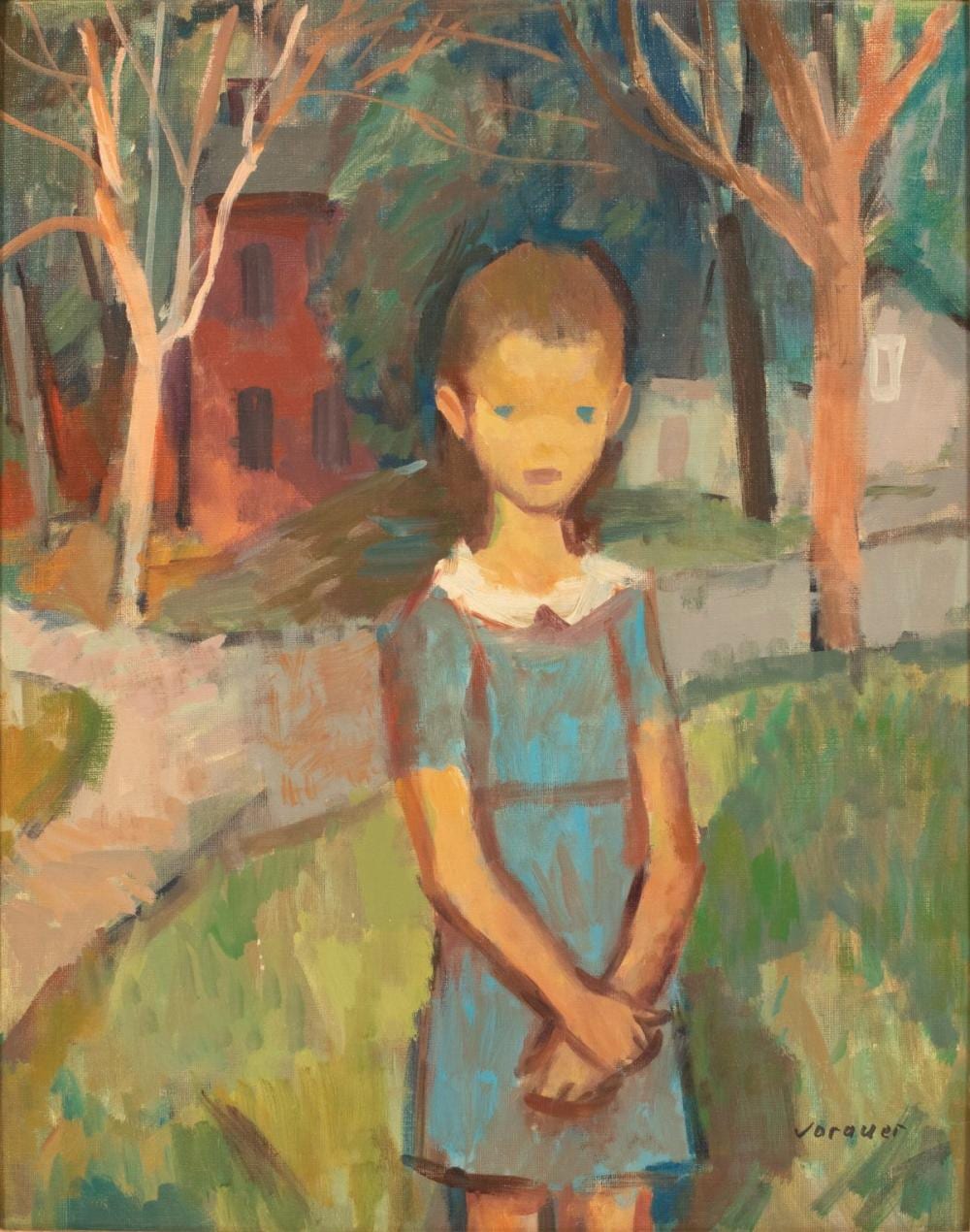 Anton Vorauer comparable auction result: anton vorauer austra 1905 85 oil on board h 21 w 17 young girl in the park
