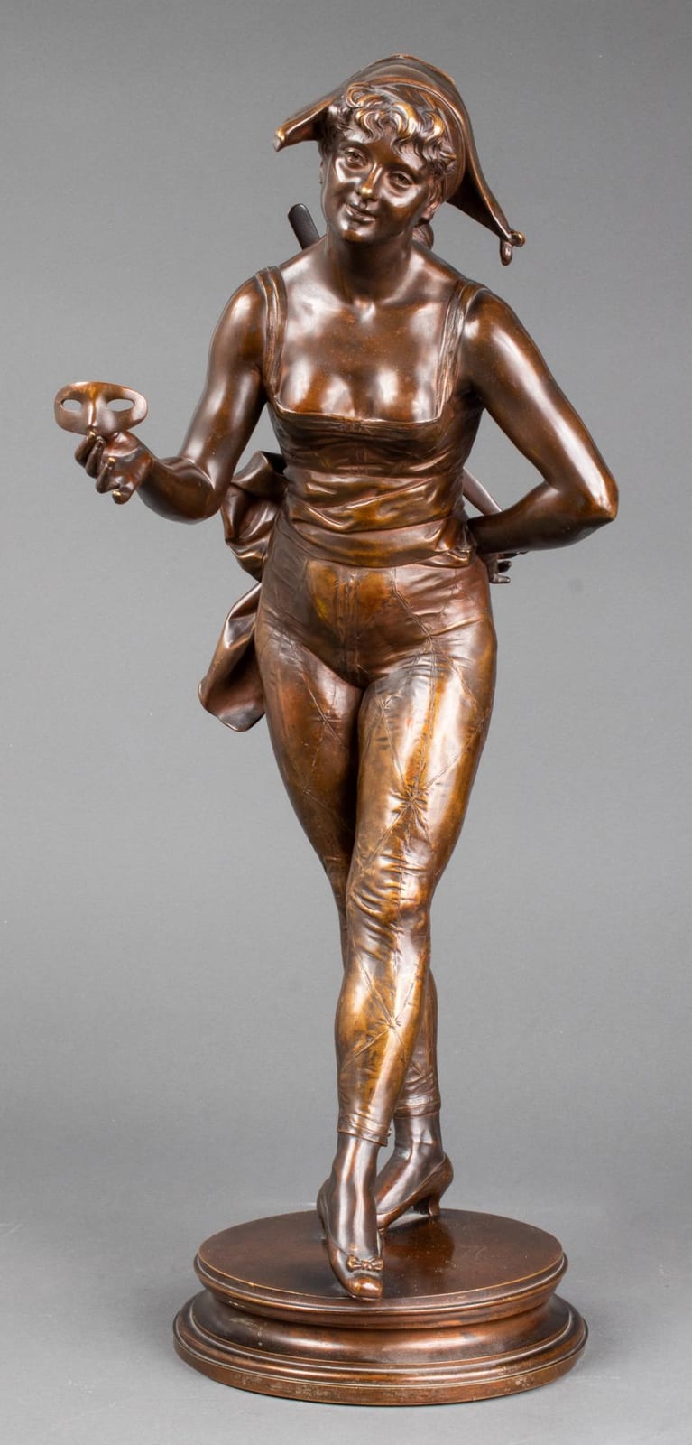 Henri-Emile Allouard comparable auction result: henri allouard colombina bronze sculpture