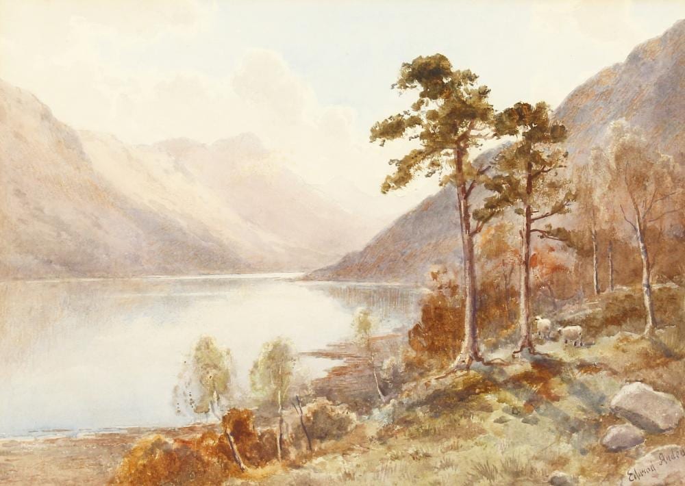 Edward Arden comparable auction result: edward arden tucker 1847 1910 british a view of a hillside lake with mountains beyond watercolour signed