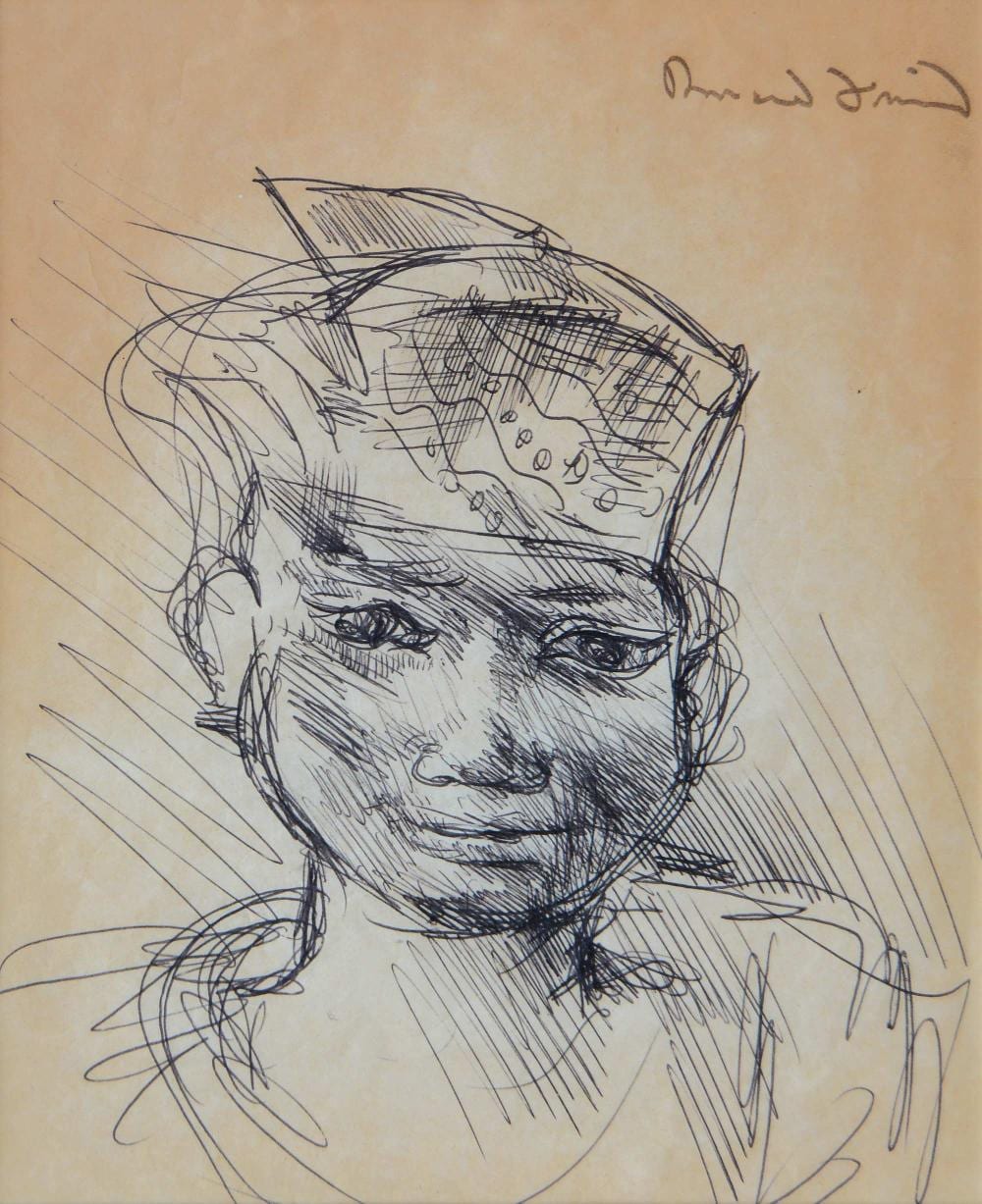 Donald Friend comparable auction result: portrait of a boy