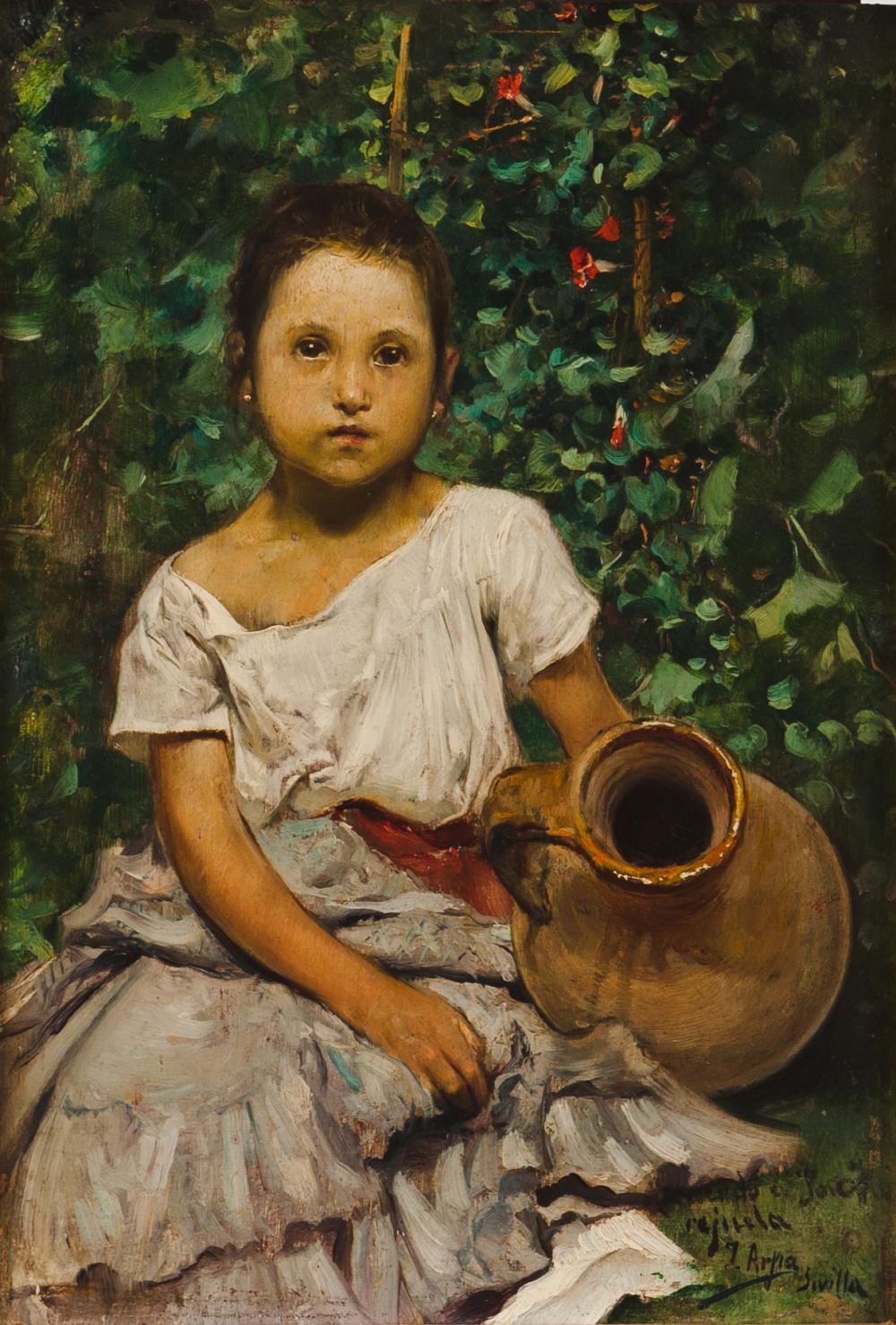 Jose Arpa comparable auction result: a girl carrying a pot of water