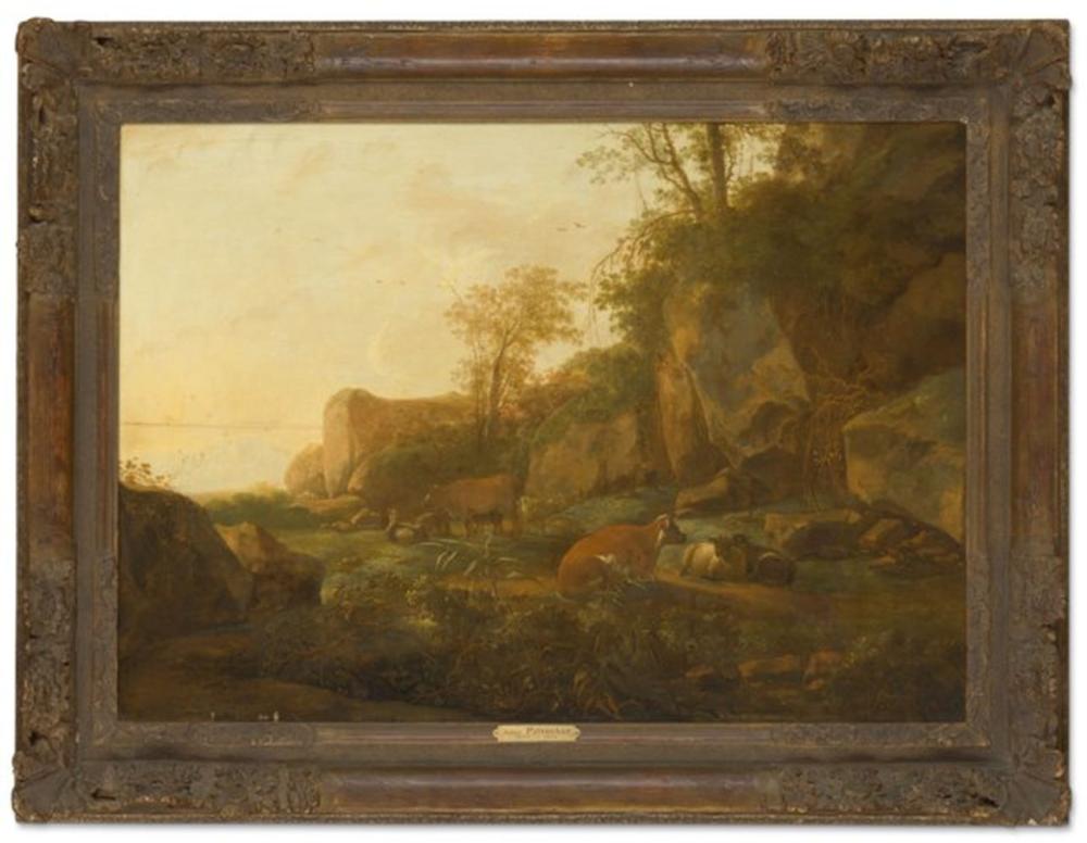 adam pynacker schiedam 1620 1673 amsterdam a mountainous landscape with cattle · Christie's · 2020-12-17 Adam Pynacker comparable auction result: adam pynacker schiedam 1620 1673 amsterdam a mountainous landscape with cattle