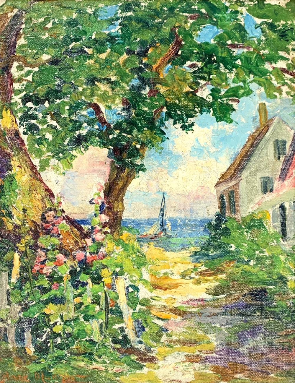 Anne Wells Munger comparable auction result: anne wells munger 1862 1945 provincetown path oil on panel