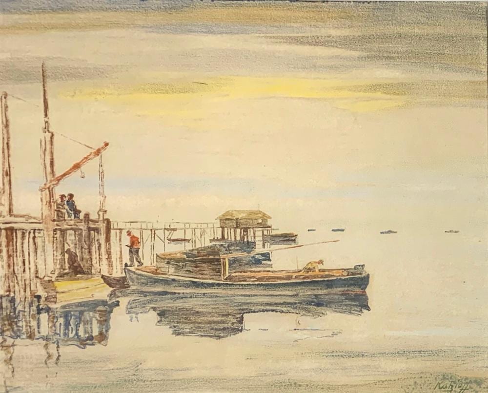 Julius Katzieff comparable auction result: julius katzieff 1892 1957 at the dock monopring