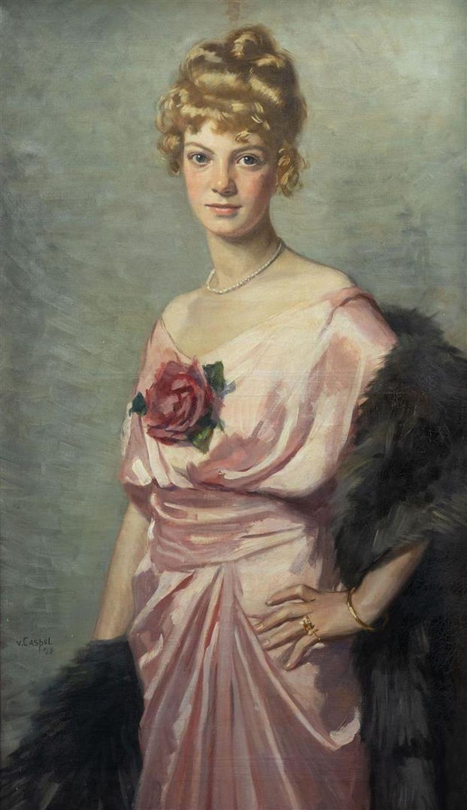 Johann Georg van Caspel comparable auction result: johann georg van caspel 1870 1928 portret van een jongedame olieverf op doek r o gesigneer