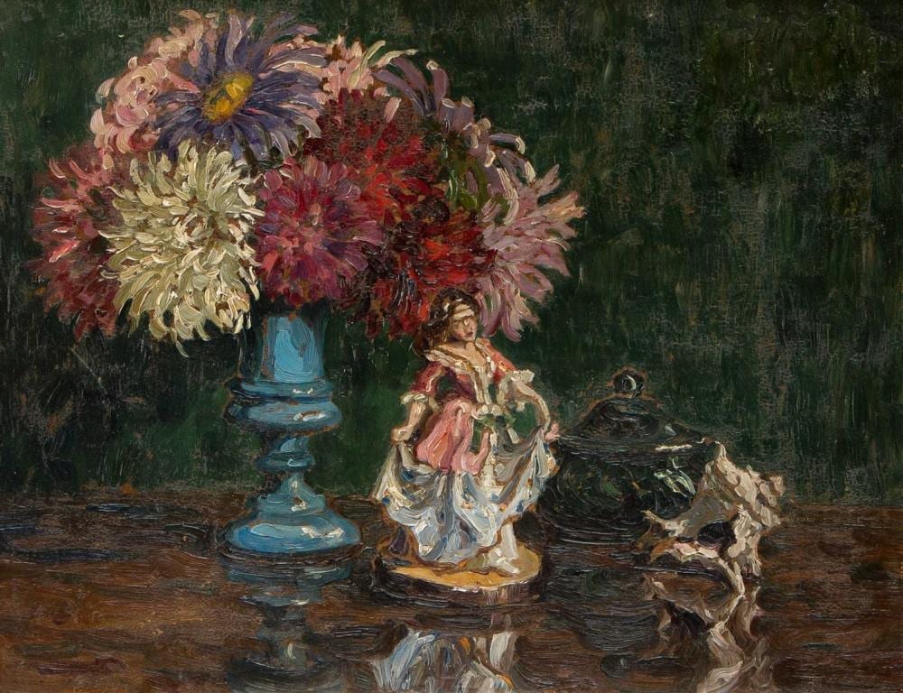 maria elisabeth georgina ansingh 1875 1959 stilleven met pop en vaas met chrysanten olieverf · Veilinghuis Onder de Boompjes · 2020-12-11 Maria Elisabeth Georgina Ansingh comparable auction result: maria elisabeth georgina ansingh 1875 1959 stilleven met pop en vaas met chrysanten olieverf