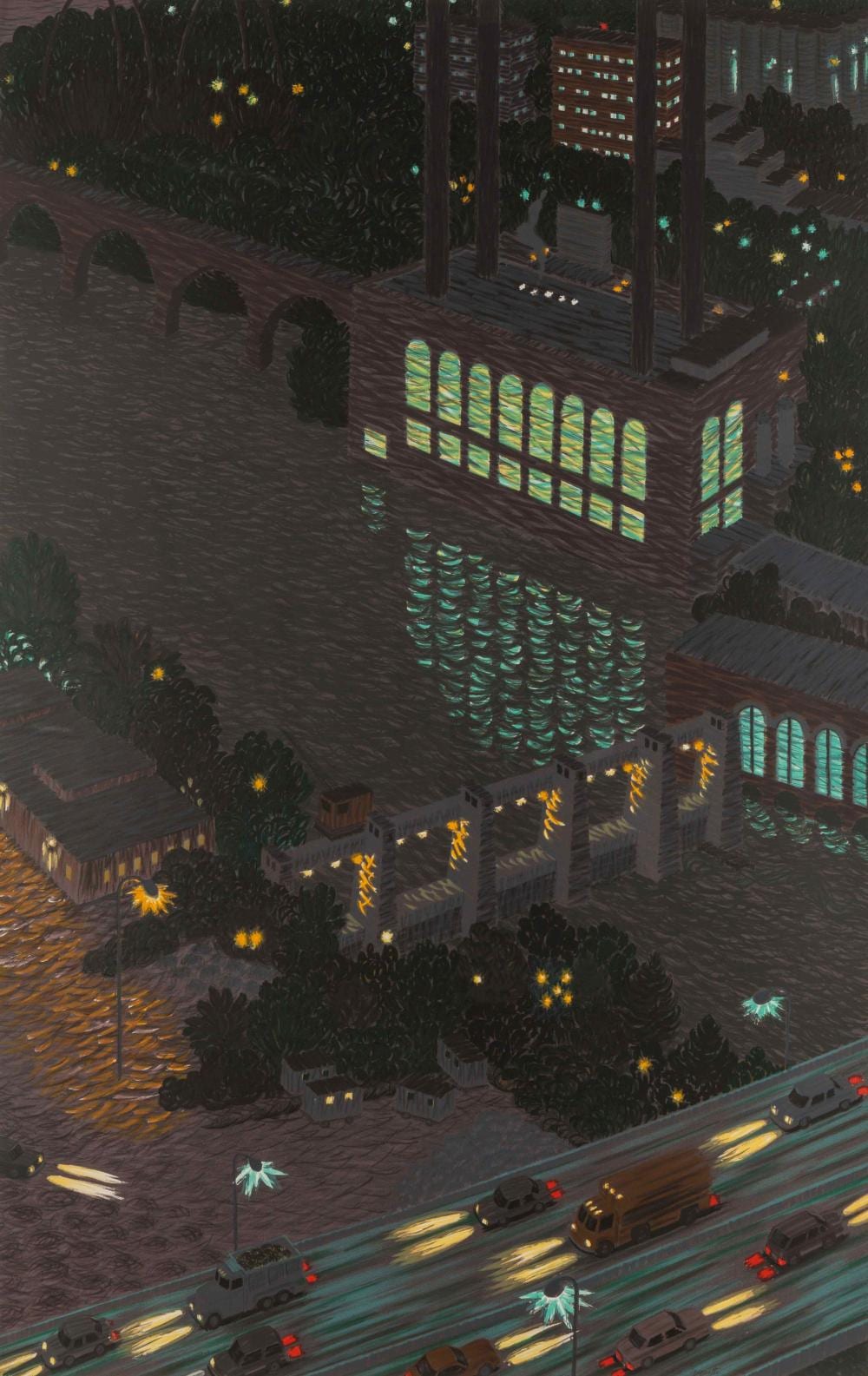 Yvonne Helene Jacquette comparable auction result: yvonne helene jacquette american b 1934 mississippi night lights 1986