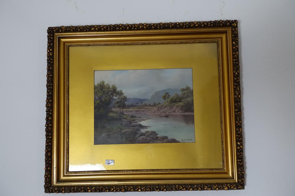 Valentine Delawarr comparable auction result: val delawarr australian 1852 1918 river landsca