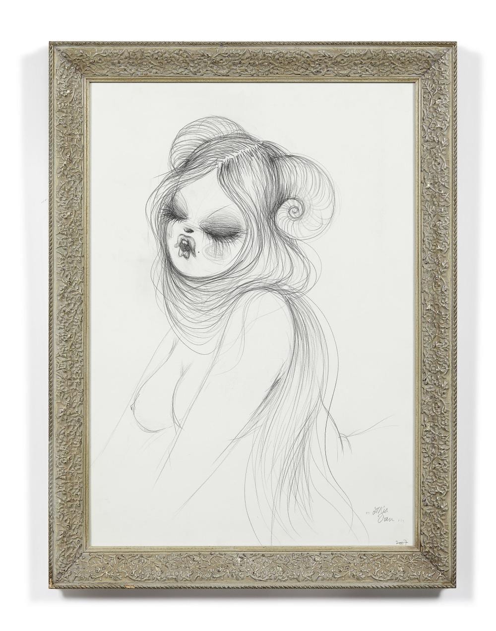 Miss Van comparable auction result: miss van fran aise n e en 1973 sans titre 2007 crayon sur papier