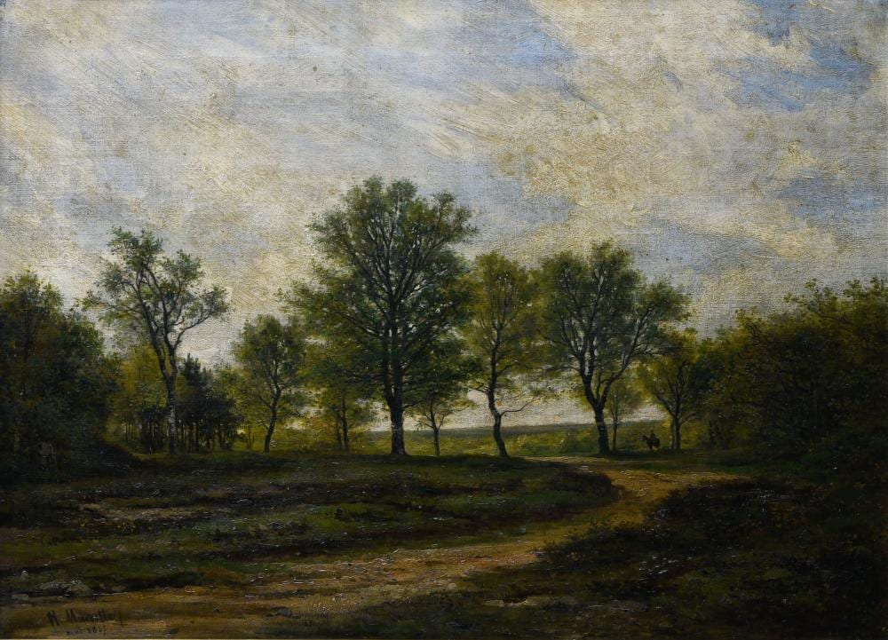Henri Joseph Marcette comparable auction result: henri marcette 1924 1890 landscape with a horseman 1857