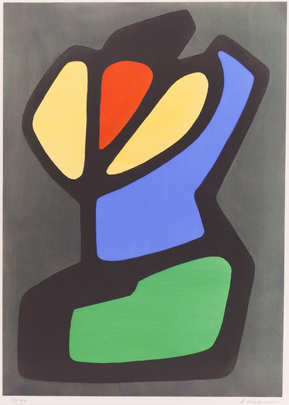 Emil Lahner comparable auction result: emile lahner untitled form color lithograph