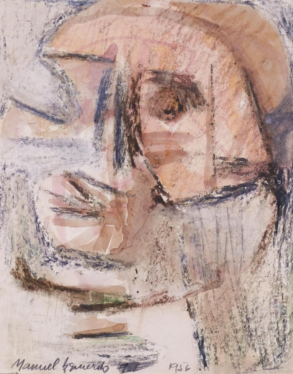 Manuel Izquierdo comparable auction result: manuel izquierdo facial fragments 1956 mixed media