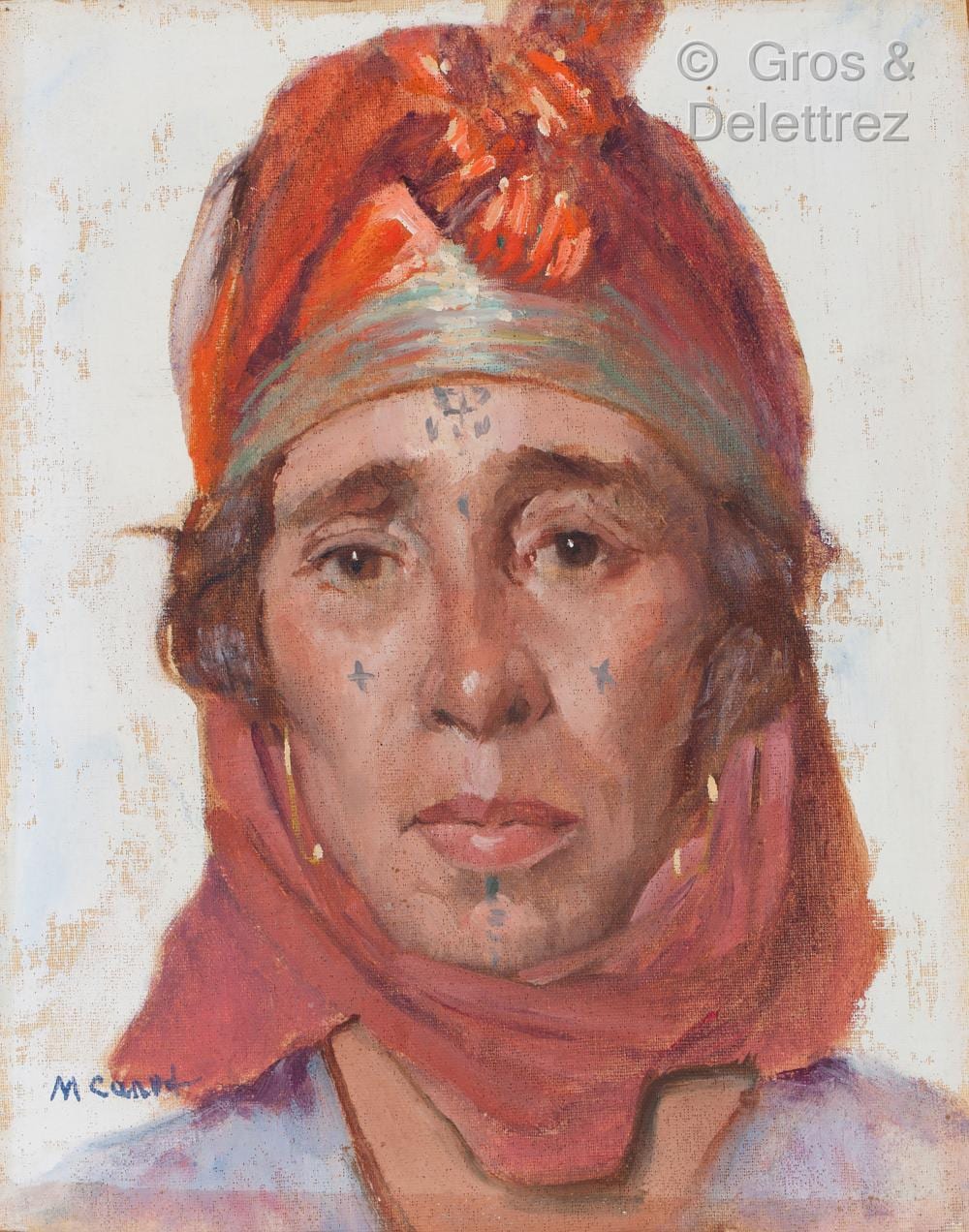 Marcel Canet comparable auction result: marcel canet 1875 1959 portrait d une femme berb re