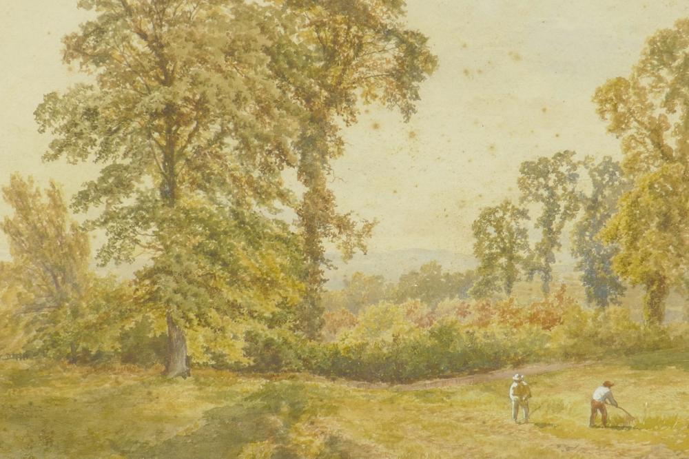 Charles (1851) Collins comparable auction result: charles collins hay cutting in a field watercolour signed and dated 1874 15 x 11