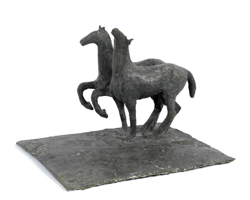 Edward (1930) Delaney comparable auction result: edward delaney irish 1930 2009 two horses 39cm 15 3 8in high