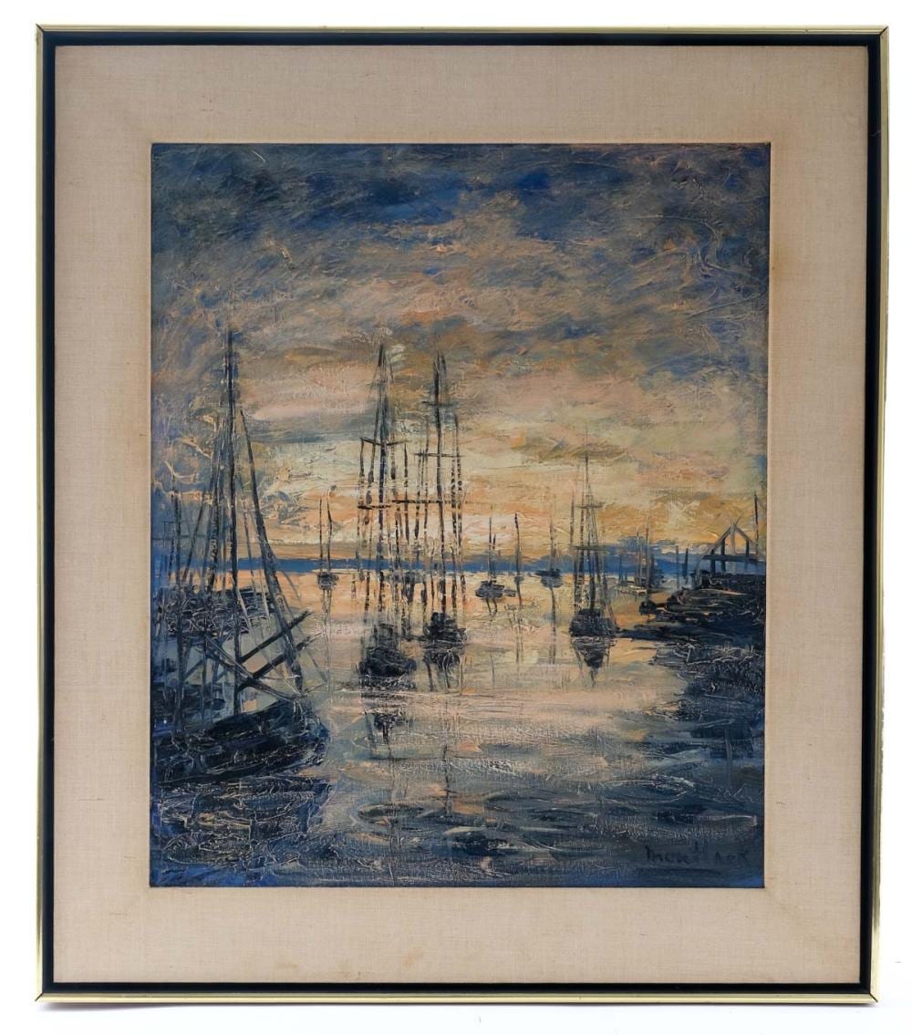 Edith Montlack comparable auction result: edith montlack marine painting
