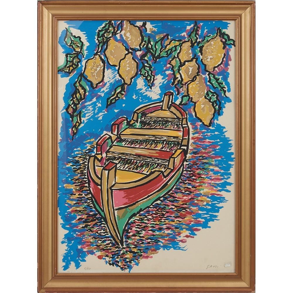 Piero Gauli comparable auction result: piero gauli milano 1916 2012 litografia a colori barca esemplare 6 60 firmata in basso a destra