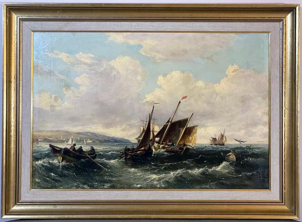 Samuel Calvert comparable auction result: 19th c english marine seascape oil painting by samuel calvert