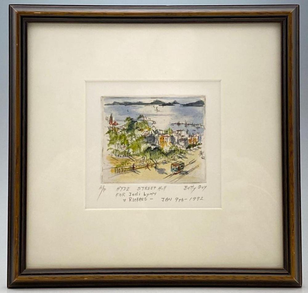 Betty Guy comparable auction result: betty guy san francisco hyde street landscape lithograph artist proof