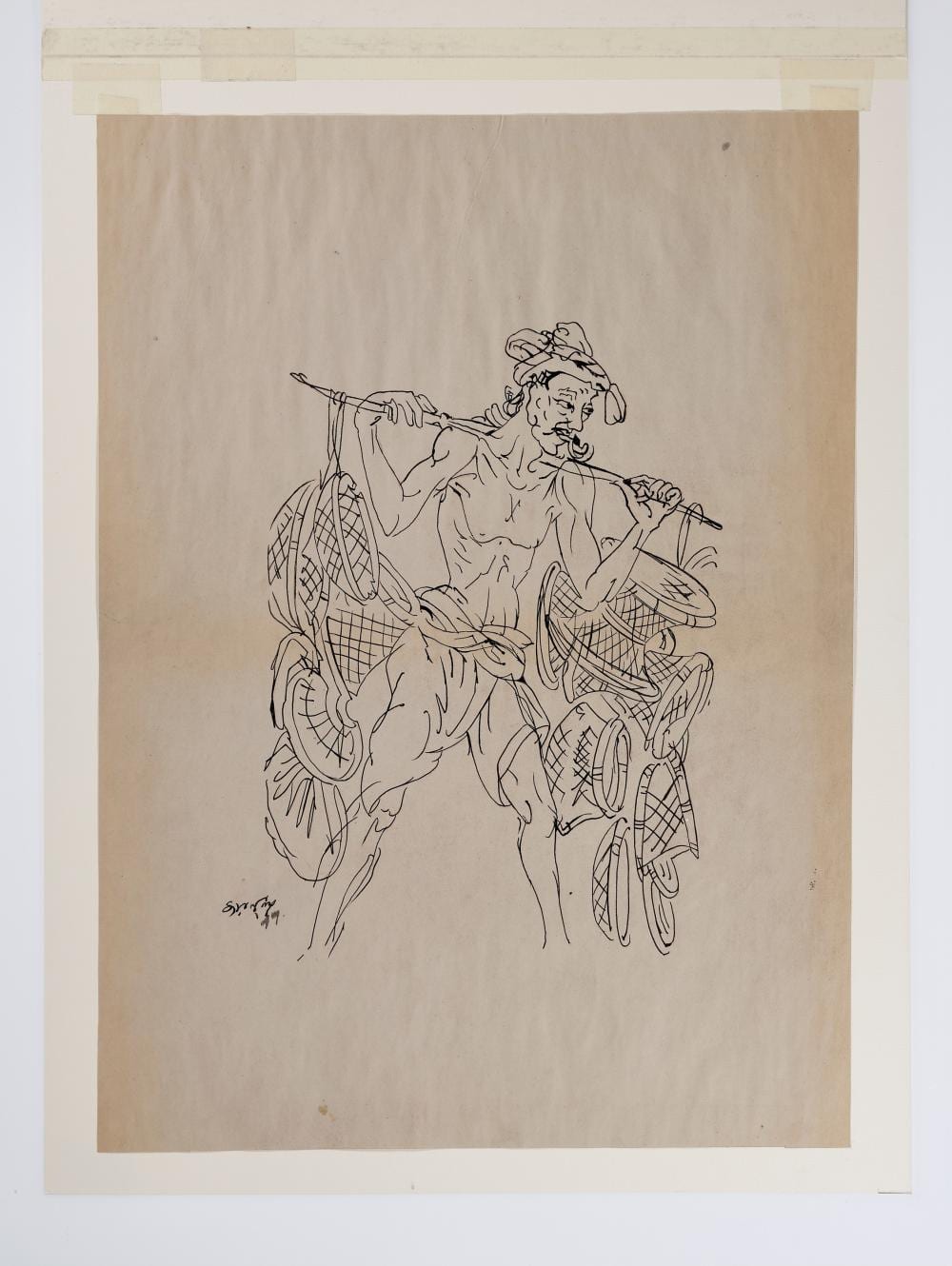 Zainul Abedin comparable auction result: a drawing after zainul abedin