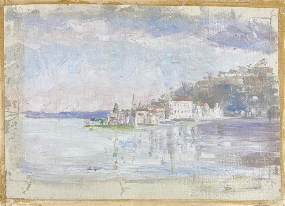 Margery Withers comparable auction result: margery pitt withers 18790 94 1966 attributed study town on lake como italy oil on canvas on board