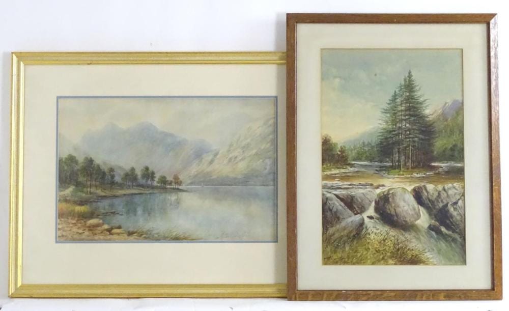 Milton Drinkwater comparable auction result: milton drinkwater watercolours two scottish loch