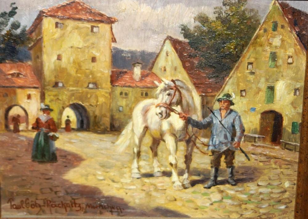 Paul Götz-Räcknitz comparable auction result: paul g tz r cknitz 1873 1952 altstadt szene l holz