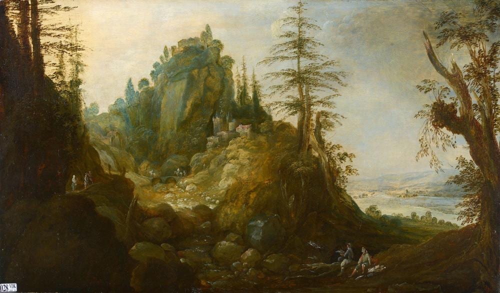 huile sur panneau de ch ne bord de rivi re anim sur fond de paysage roche · Vanderkindere · 2021-01-19 Josse de Momper comparable auction result: huile sur panneau de ch ne bord de rivi re anim sur fond de paysage roche