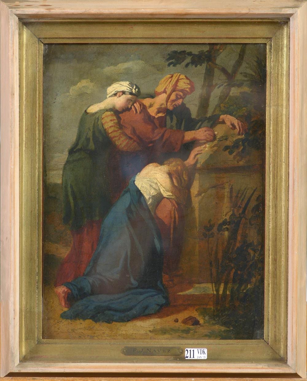 François Joseph Navez comparable auction result: huile sur toile maroufl e sur toile l adieu attribu jean fran ois nav