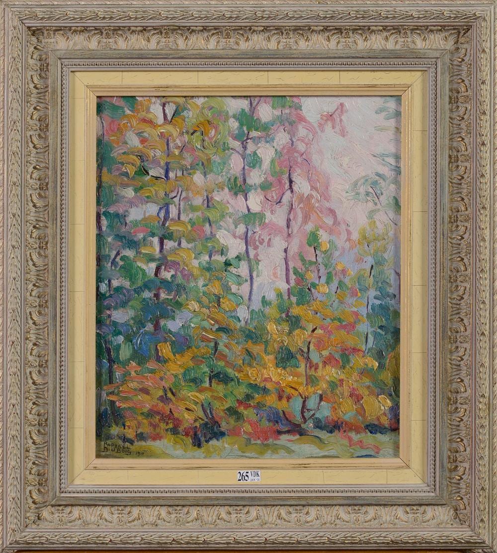 Raphaël Dubois comparable auction result: huile sur toile maroufl e sur toile le jardin en fleurs sign en bas g