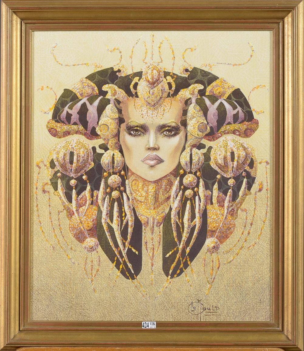 Christian LeMoult comparable auction result: huile sur toile portrait d une jeune d esse sign en bas droite c le