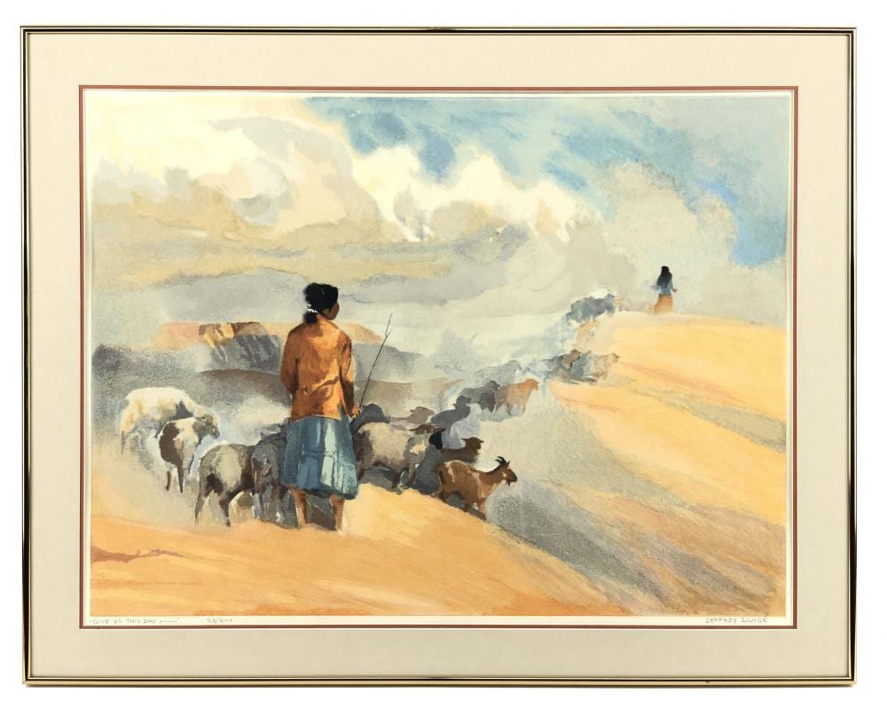 Jeffrey Roy Lunge comparable auction result: jeffrey roy lunge give us this day lithograph