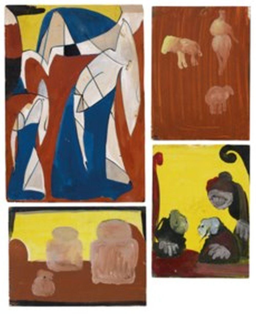 Eugene Gabritschevsky comparable auction result: eugene gabritschevsky 1893 1979 four works abstracted figures in blue three figures on yellow with