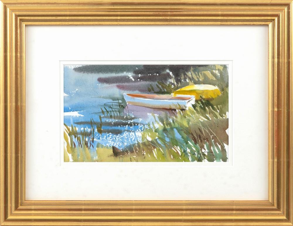 Mary Whyte comparable auction result: mary whyte south carolina ohio b 1953 two dinghies watercolor on paper 6 x 11 sight framed 14 5 x 19