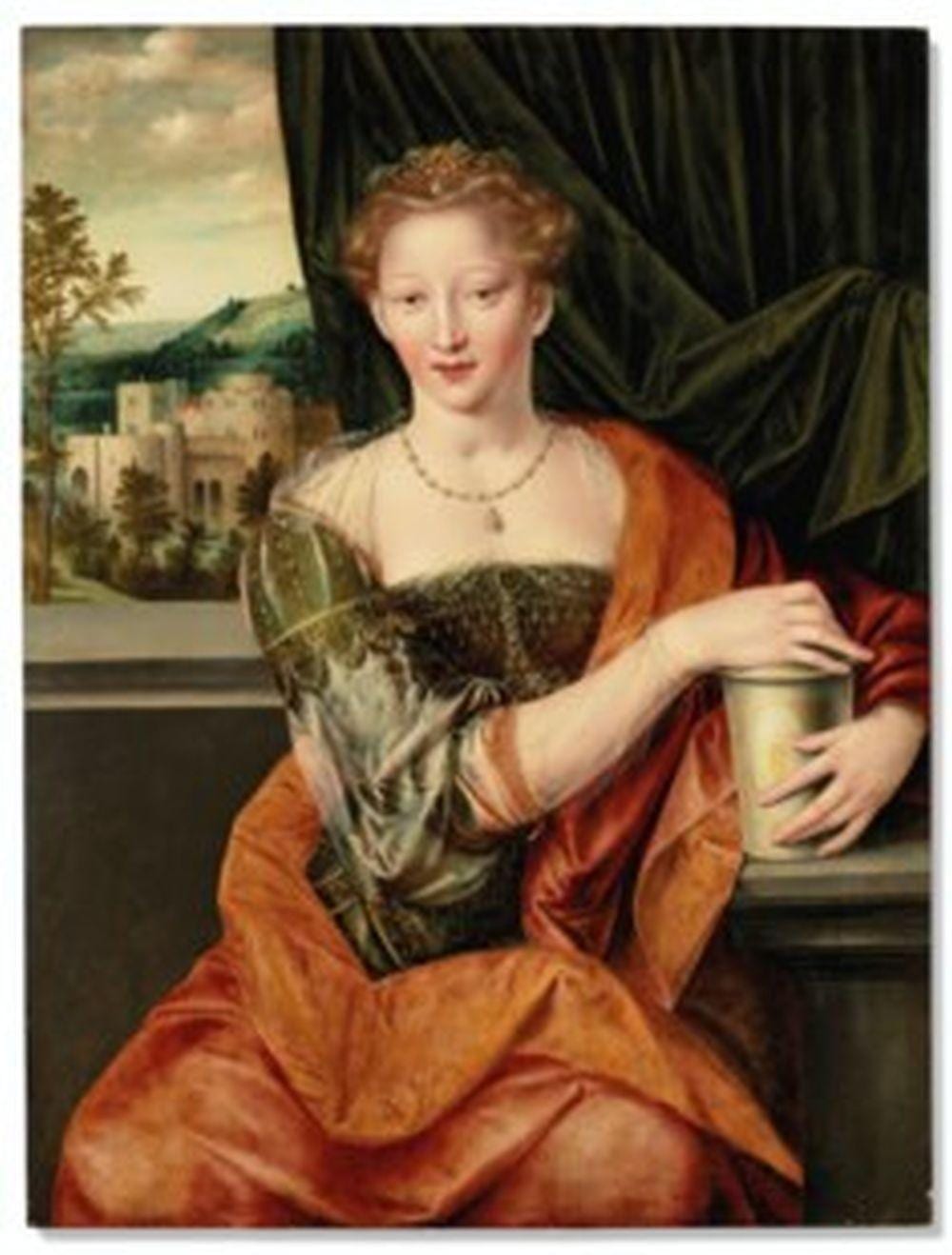 Jan (1509) Massys comparable auction result: jan massys antwerp c 1509 1575 mary magdalene signed and dated 1