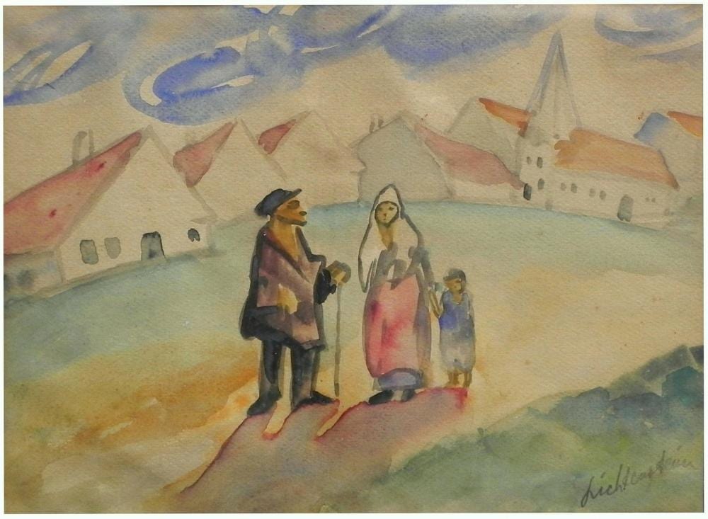 Icchok Lichtenstein comparable auction result: isaac lichtenstein american israeli polish 1888 1981