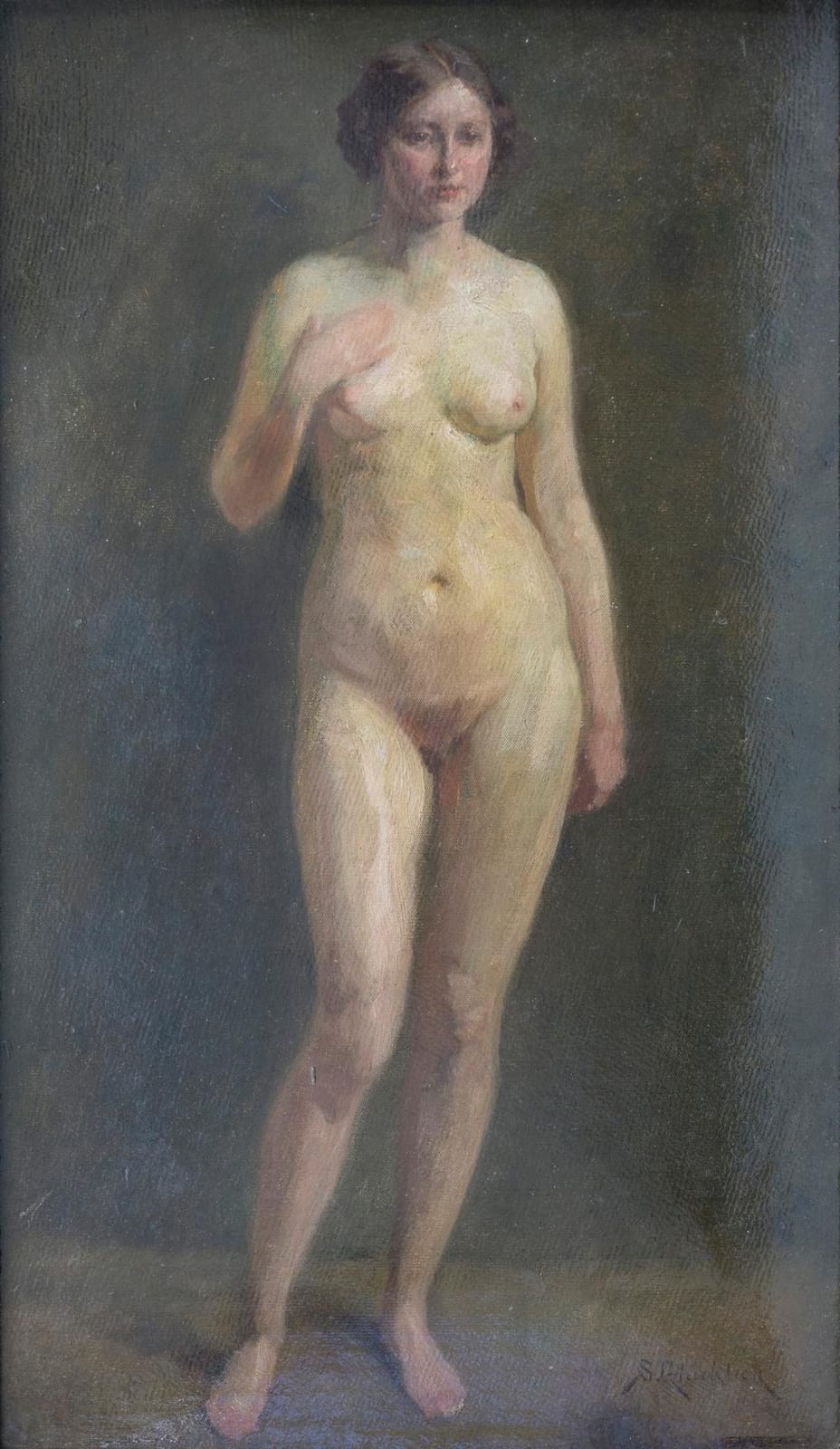 Simon Glücklich comparable auction result: simon gl cklich 1863 1943 frauenakt a nude sterreich 19 jh