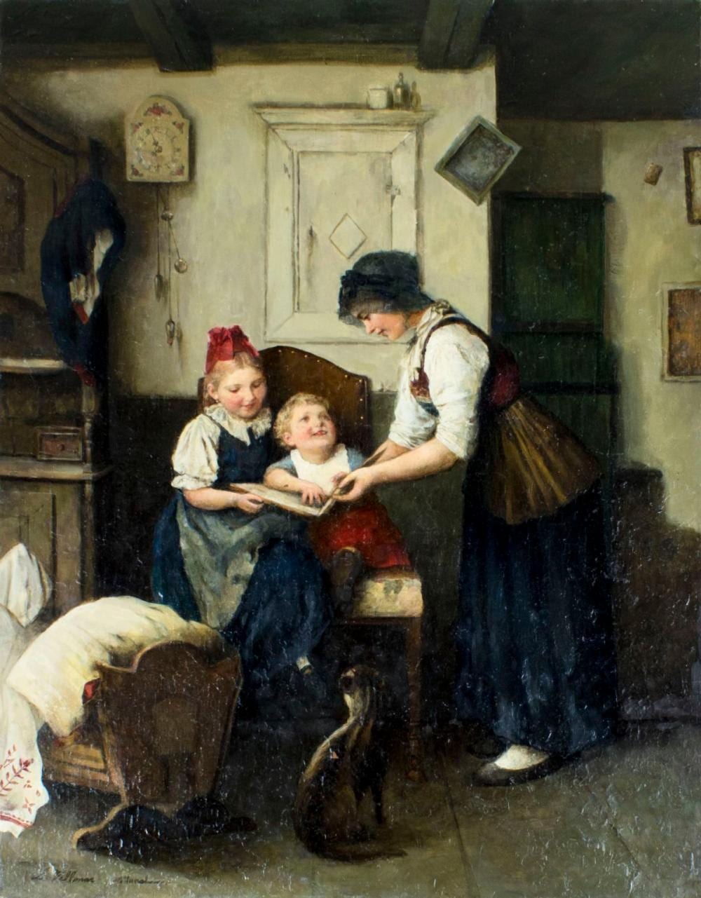 Ludwig Vollmar comparable auction result: ludwig vollmar german 1842 1884 oil painting antique