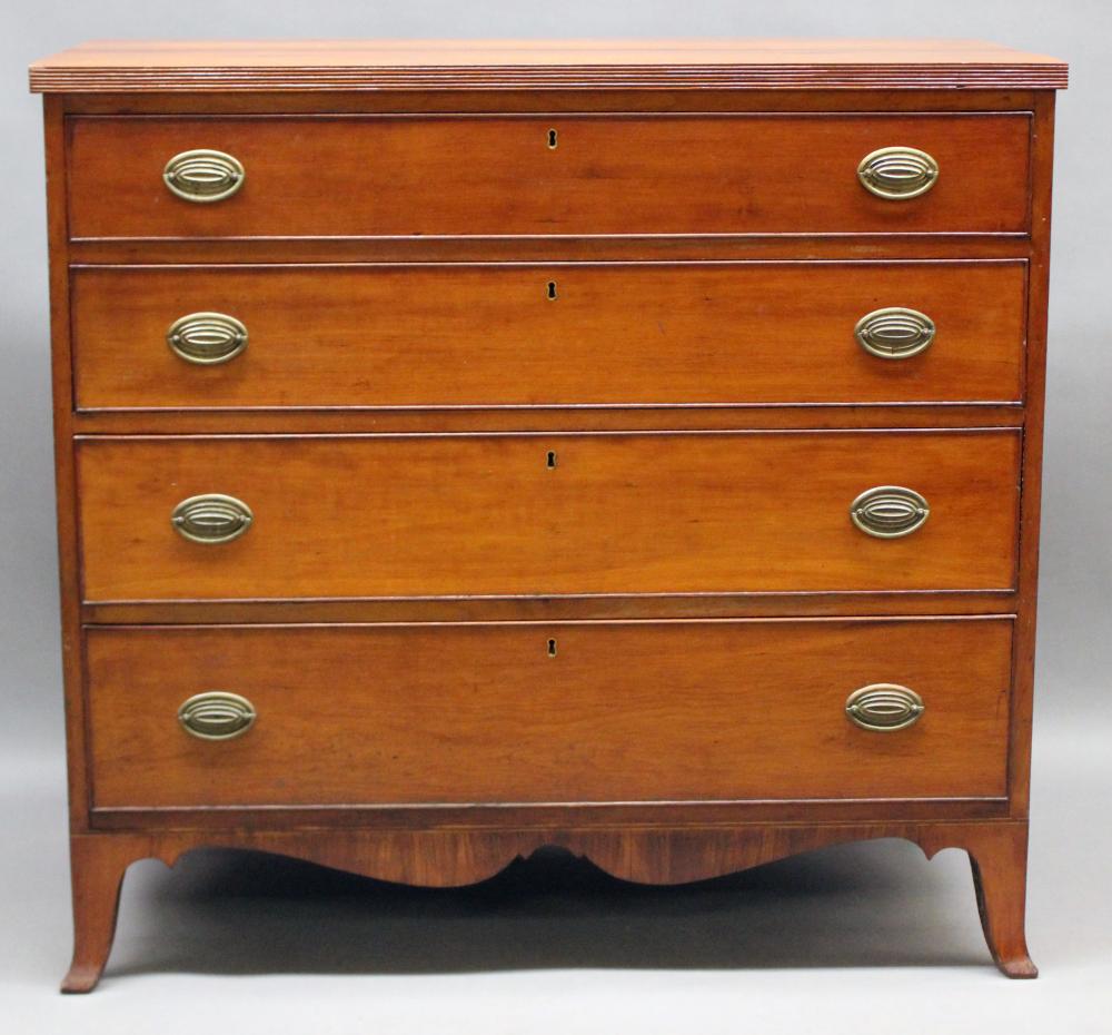 Furniture: Antique/Hepplewhite Chest of sold by Roan Inc. Auctioneers & Appraisers, lot 145 — auction record photograph