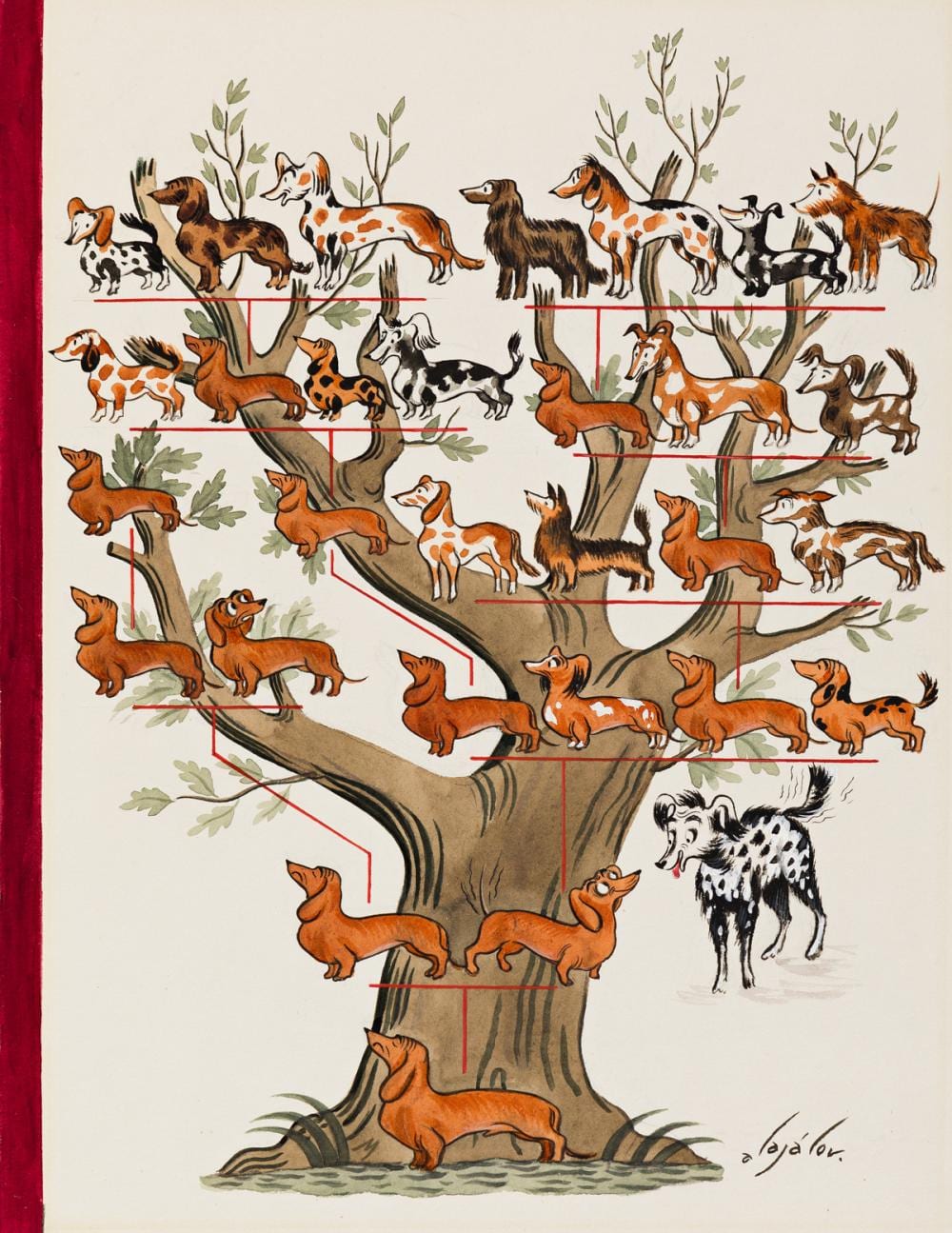 Constantin Alajalov comparable auction result: constantin alajalov 1900 1987 family tree cover art new yorker dogs