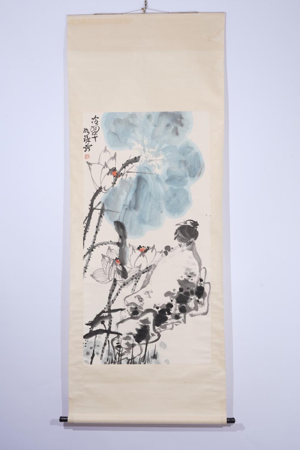 Cui Ruzhou comparable auction result: cui ruzhuo color and ink on paper lotus painting